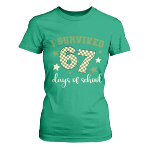 I Survived 67 Days of School T Shirt For Women Funny Six Seven Meme Students Teacher Celebration TS02 Irish Green Print Your Wear
