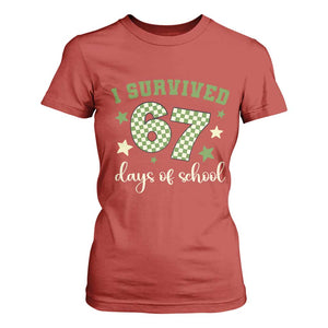 I Survived 67 Days of School T Shirt For Women Funny Six Seven Meme Students Teacher Celebration TS02 Red Print Your Wear