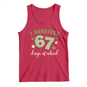 I Survived 67 Days of School Tank Top Funny Six Seven Meme Students Teacher Celebration TS02 Red Print Your Wear