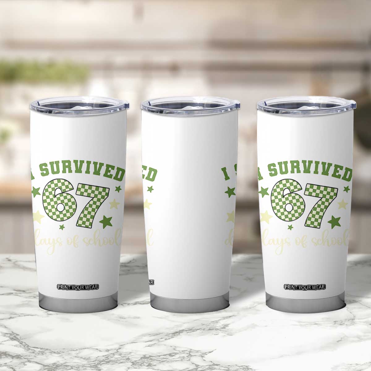 I Survived 67 Days of School Tumbler Cup Funny Six Seven Meme Students Teacher Celebration TS02 Print Your Wear