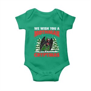 Mothman Christmas Baby Onesie We Wish You A Mothman Cryptmas Cryptid Cryptidcore TS02 Irish Green Print Your Wear