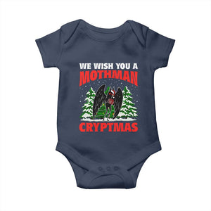 Mothman Christmas Baby Onesie We Wish You A Mothman Cryptmas Cryptid Cryptidcore TS02 Navy Print Your Wear