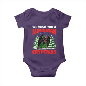 Mothman Christmas Baby Onesie We Wish You A Mothman Cryptmas Cryptid Cryptidcore TS02 Purple Print Your Wear