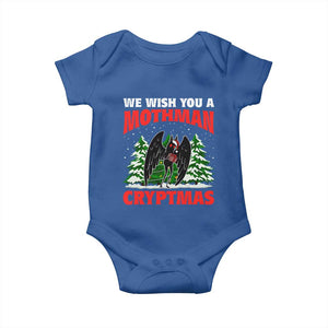 Mothman Christmas Baby Onesie We Wish You A Mothman Cryptmas Cryptid Cryptidcore TS02 Royal Blue Print Your Wear