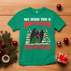 Mothman Christmas T Shirt We Wish You A Mothman Cryptmas Cryptid Cryptidcore TS02 Irish Green Printyourwear