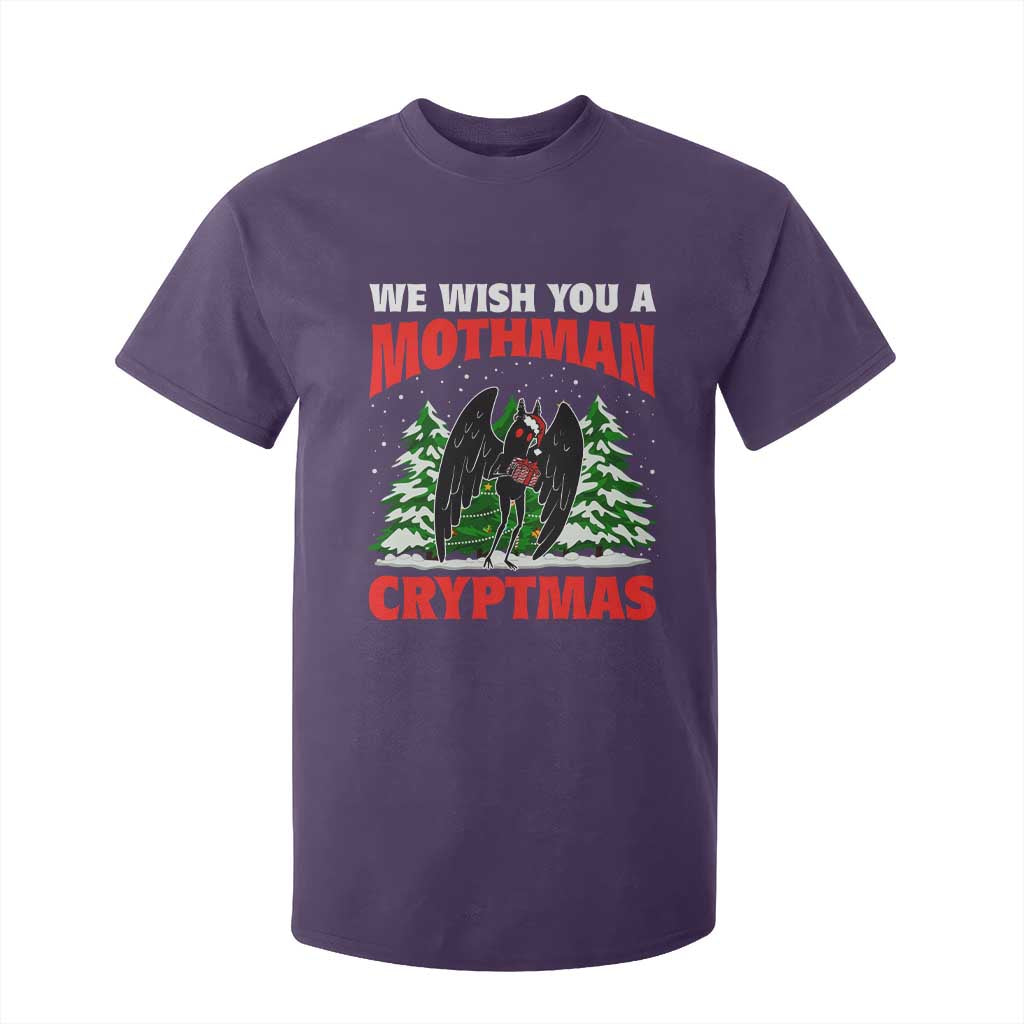 Mothman Christmas T Shirt For Kid We Wish You A Mothman Cryptmas Cryptid Cryptidcore TS02 Purple Print Your Wear