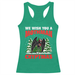 Mothman Christmas Racerback Tank Top We Wish You A Mothman Cryptmas Cryptid Cryptidcore TS02 Irish Green Print Your Wear