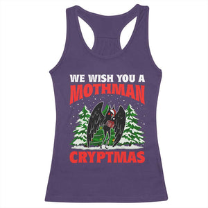 Mothman Christmas Racerback Tank Top We Wish You A Mothman Cryptmas Cryptid Cryptidcore TS02 Purple Print Your Wear