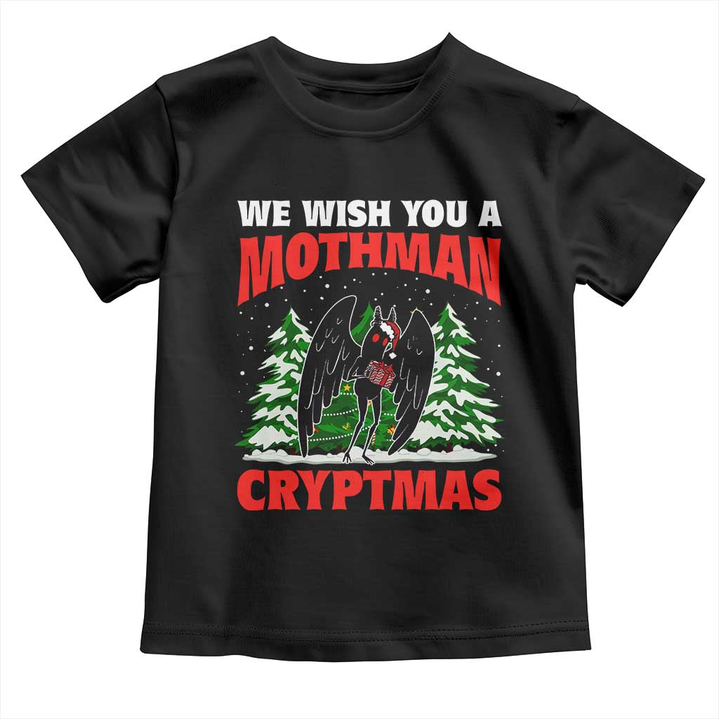 Mothman Christmas Toddler T Shirt We Wish You A Mothman Cryptmas Cryptid Cryptidcore TS02 Black Print Your Wear