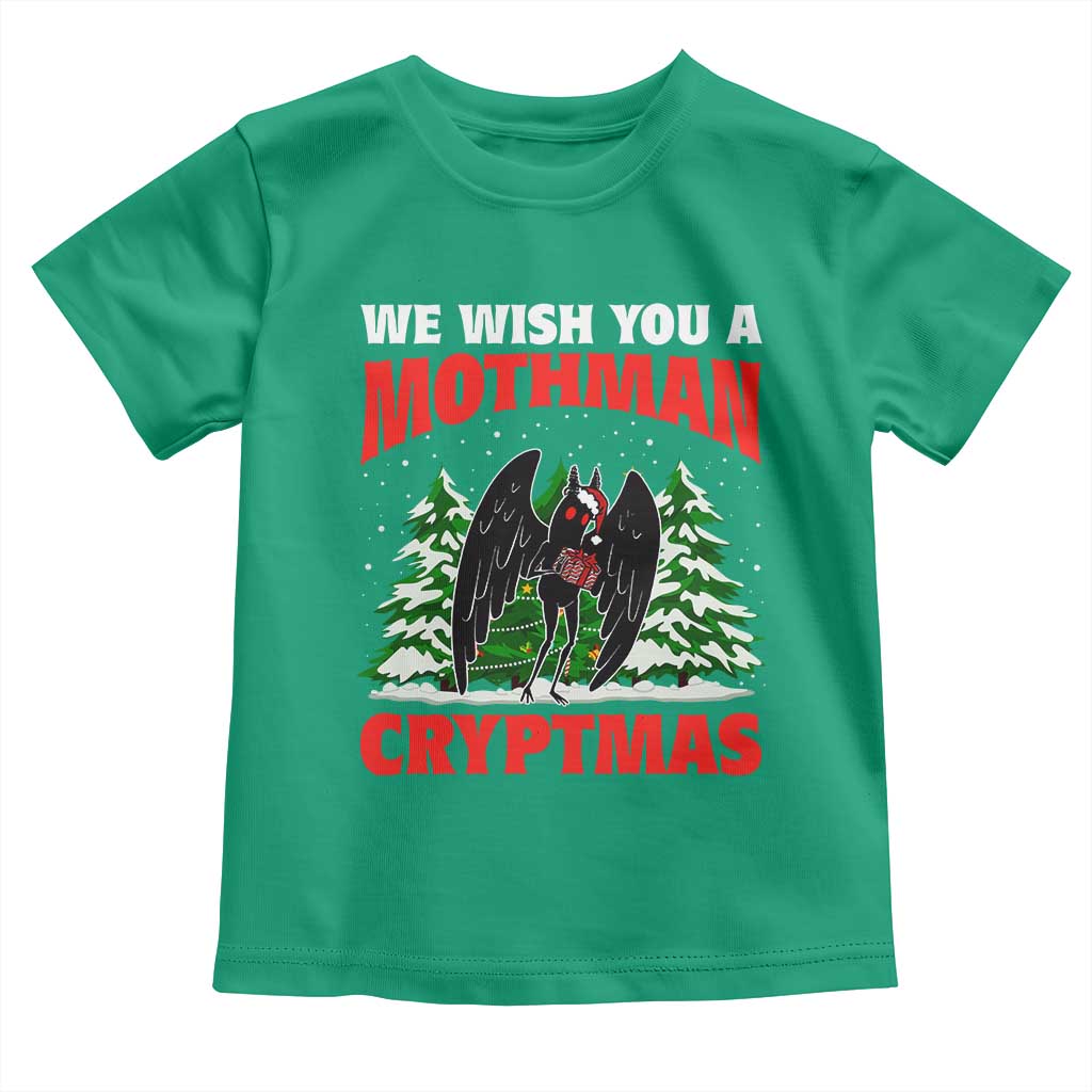 Mothman Christmas Toddler T Shirt We Wish You A Mothman Cryptmas Cryptid Cryptidcore TS02 Irish Green Print Your Wear