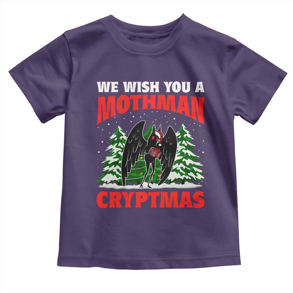 Mothman Christmas Toddler T Shirt We Wish You A Mothman Cryptmas Cryptid Cryptidcore TS02 Purple Print Your Wear