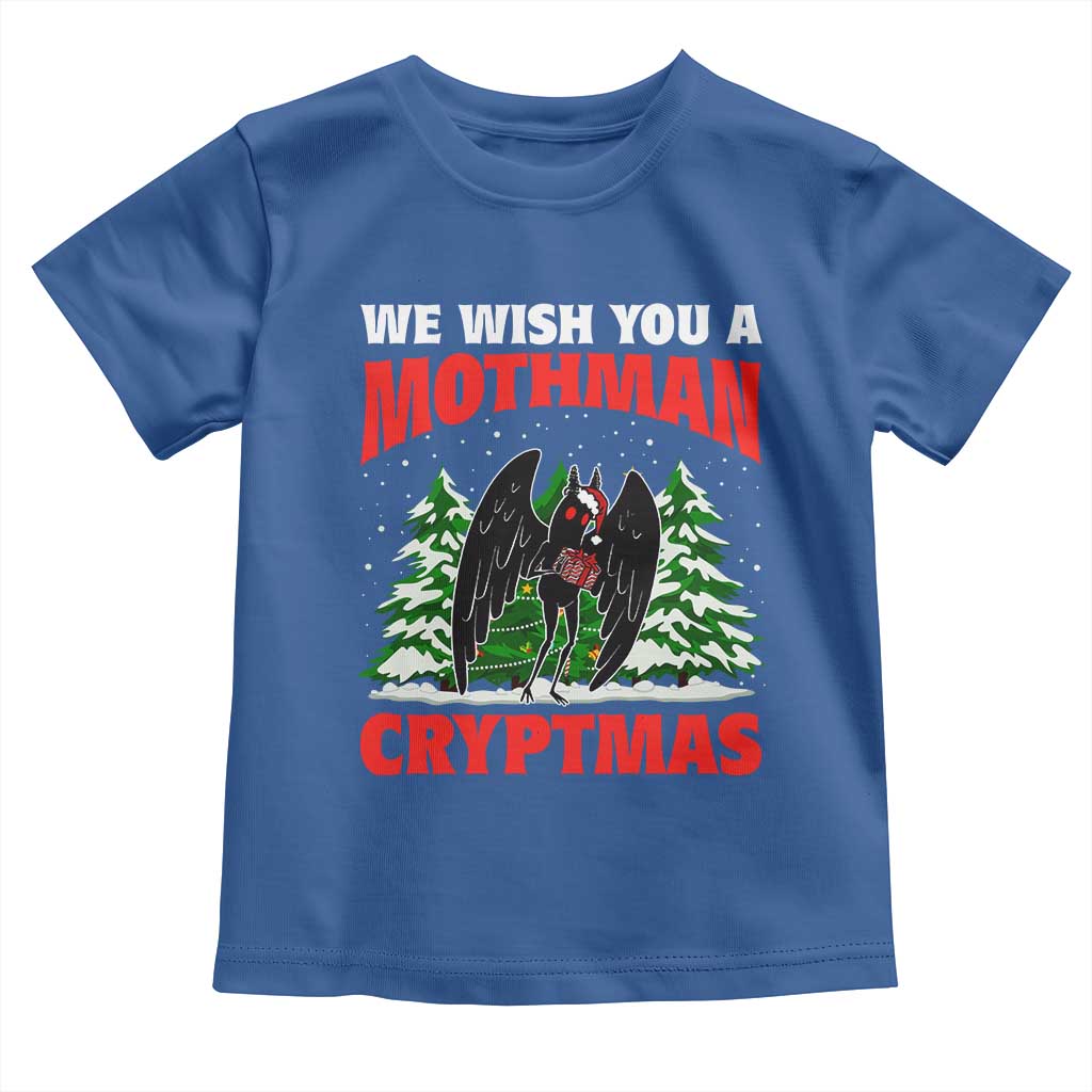 Mothman Christmas Toddler T Shirt We Wish You A Mothman Cryptmas Cryptid Cryptidcore TS02 Royal Blue Print Your Wear