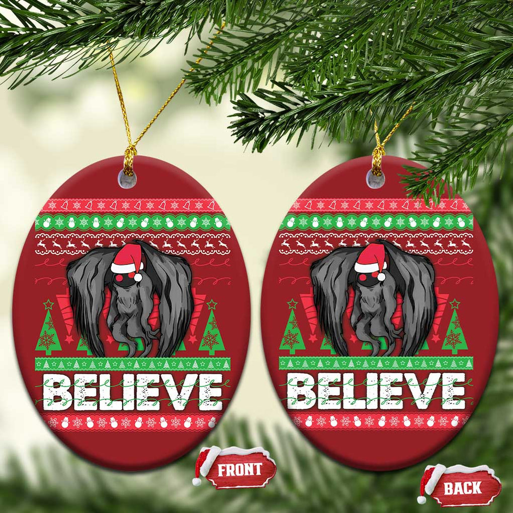 Xmas Mothman Christmas Ornament Believe Cryptmas Cryptid Monster Point Pleasant TS02 Oval Red Print Your Wear