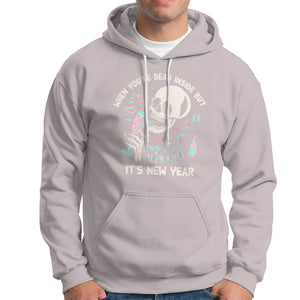 Drinking Skeleton Hoodie When You're Dead Inside But It's New Year TS02 Ice Gray Printyourwear