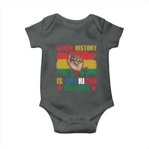 Black History Is American History Baby Onesie African American Pride Raised Fist TS02 Dark Heather Print Your Wear