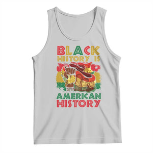 Black History Is American History Tank Top African American Pride Flag Raised Fist TS02 Ash Print Your Wear