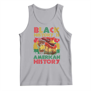 Black History Is American History Tank Top African American Pride Flag Raised Fist TS02 Athletic Heather Print Your Wear