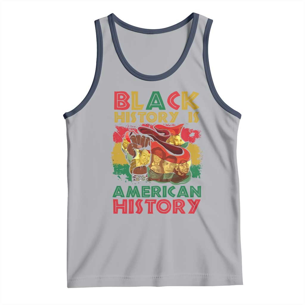 Black History Is American History Tank Top African American Pride Flag Raised Fist TS02 Athletic Heather Navy Print Your Wear