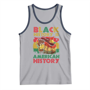 Black History Is American History Tank Top African American Pride Flag Raised Fist TS02 Athletic Heather Navy Print Your Wear