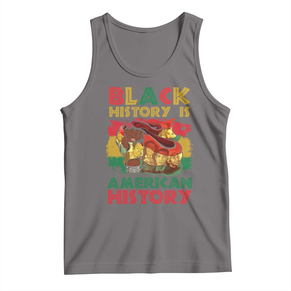 Black History Is American History Tank Top African American Pride Flag Raised Fist TS02 Deep Heather Print Your Wear