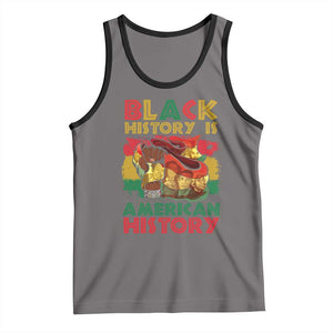 Black History Is American History Tank Top African American Pride Flag Raised Fist TS02 Deep Heather Black Print Your Wear