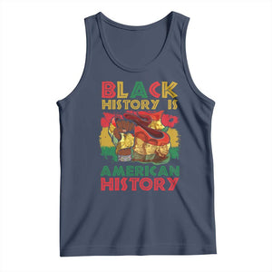 Black History Is American History Tank Top African American Pride Flag Raised Fist TS02 Navy Print Your Wear