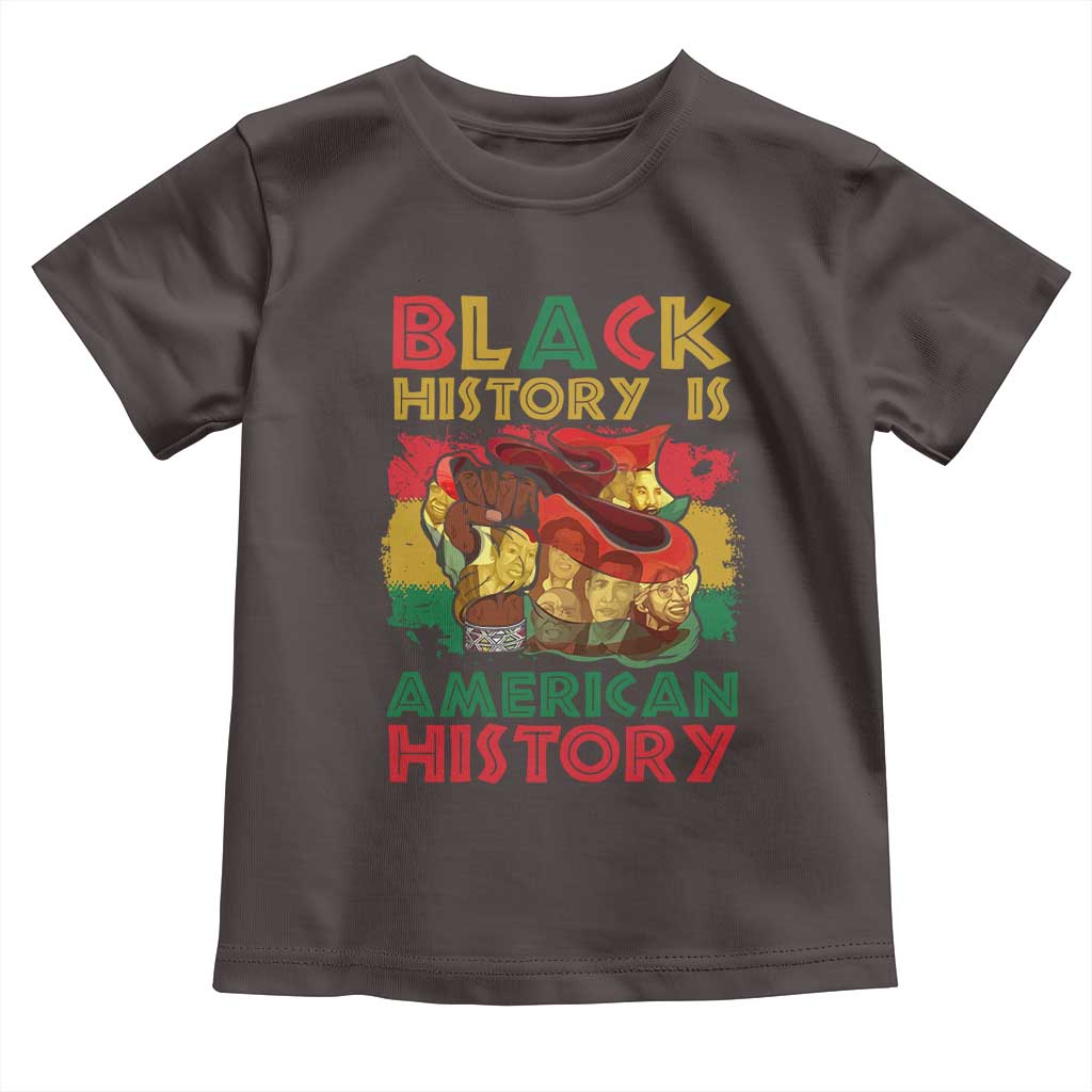 Black History Is American History Toddler T Shirt African American Pride Flag Raised Fist TS02 Dark Chocolate Print Your Wear