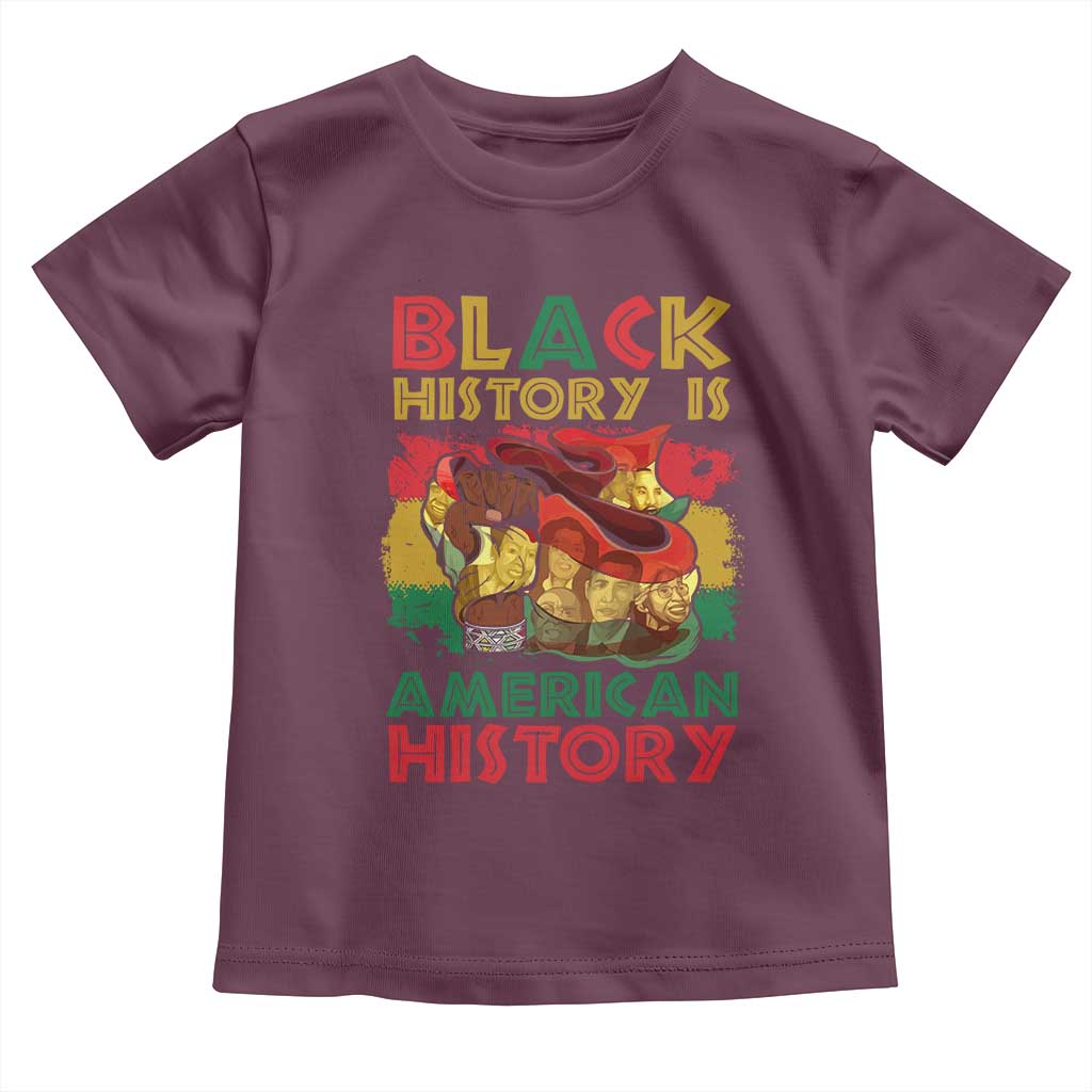 Black History Is American History Toddler T Shirt African American Pride Flag Raised Fist TS02 Maroon Print Your Wear