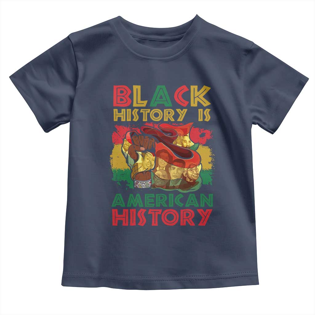Black History Is American History Toddler T Shirt African American Pride Flag Raised Fist TS02 Navy Print Your Wear