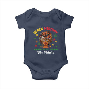 Black History Month Baby Onesie Honoring The Past Inspiring The Future African American Roots TS02 Navy Print Your Wear