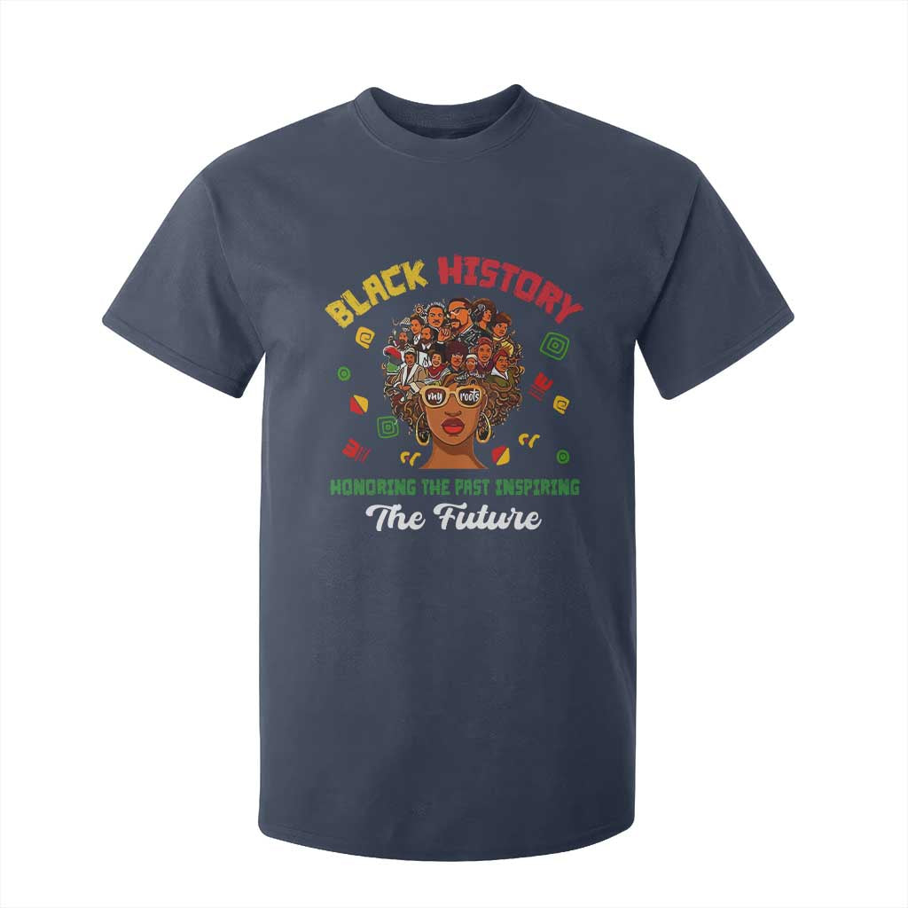 Black History Month T Shirt For Kid Honoring The Past Inspiring The Future African American Roots TS02 Navy Print Your Wear