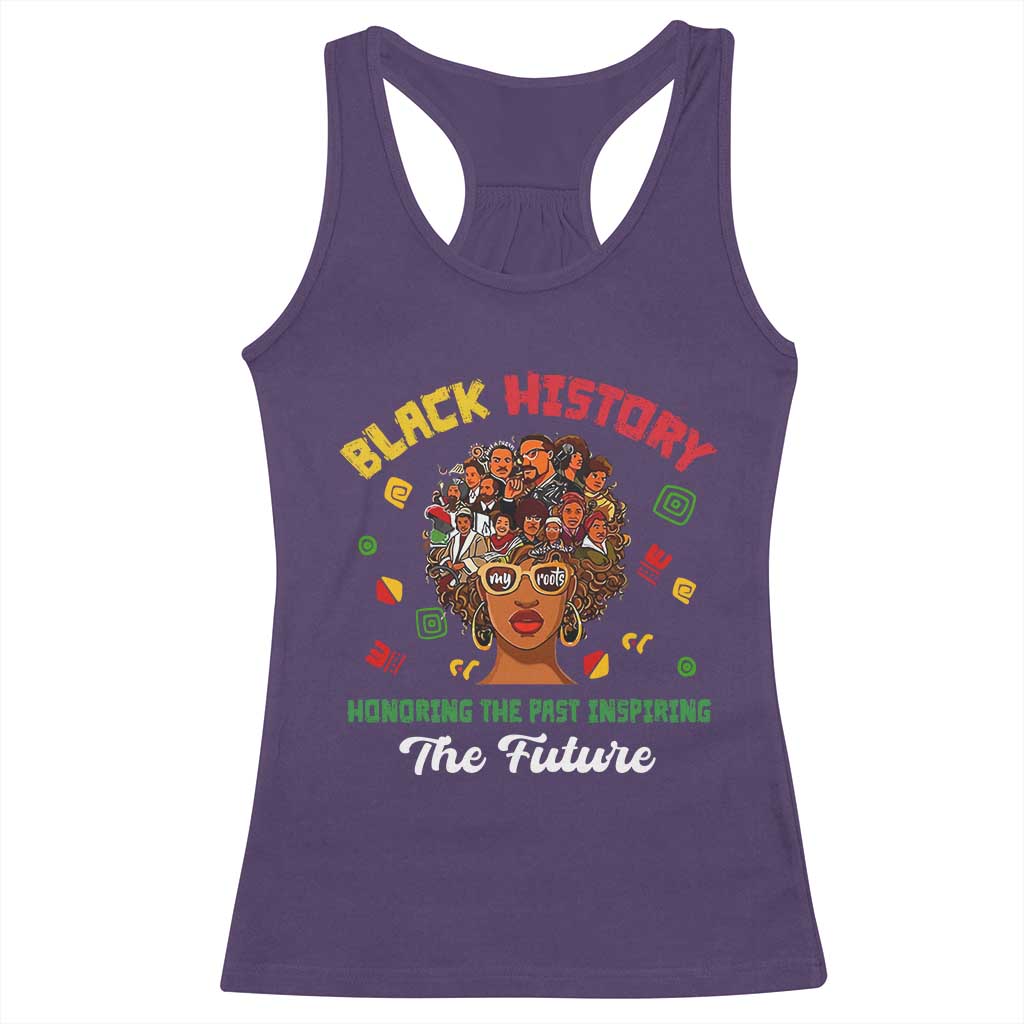 Black History Month Racerback Tank Top Honoring The Past Inspiring The Future African American Roots TS02 Purple Print Your Wear
