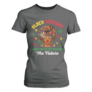 Black History Month T Shirt For Women Honoring The Past Inspiring The Future African American Roots TS02 Dark Heather Print Your Wear