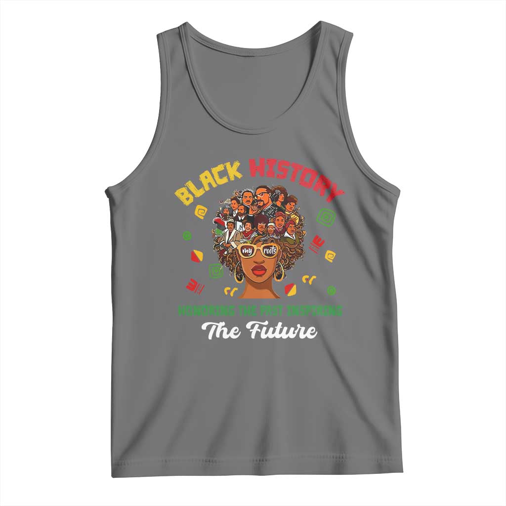 Black History Month Tank Top Honoring The Past Inspiring The Future African American Roots TS02 Black Heather Print Your Wear