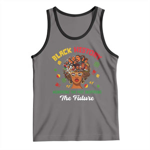 Black History Month Tank Top Honoring The Past Inspiring The Future African American Roots TS02 Deep Heather Black Print Your Wear