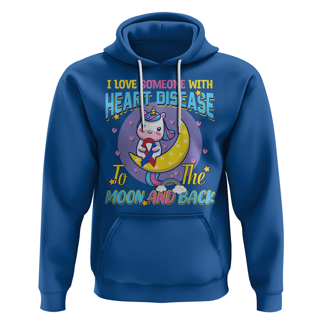 Unicorn CHD Awareness Hoodie I Love Someone With Heart Disease To The Moon & Back TS02 Royal Blue Printyourwear