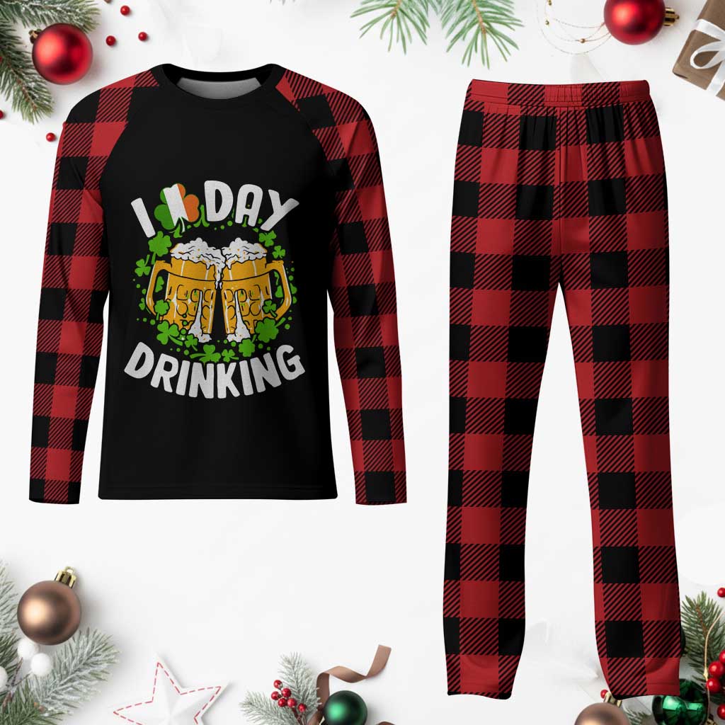 Funny St Patricks Day Plaid Pajama Set I Love Day Drinking Beer Lover Drink Team TS02 Buffalo Plaid Print Your Wear