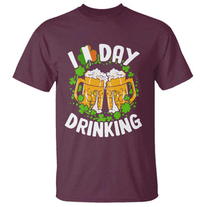 Funny St Patricks Day T Shirt I Love Day Drinking Beer Lover Drink Team TS02 Maroon Print Your Wear