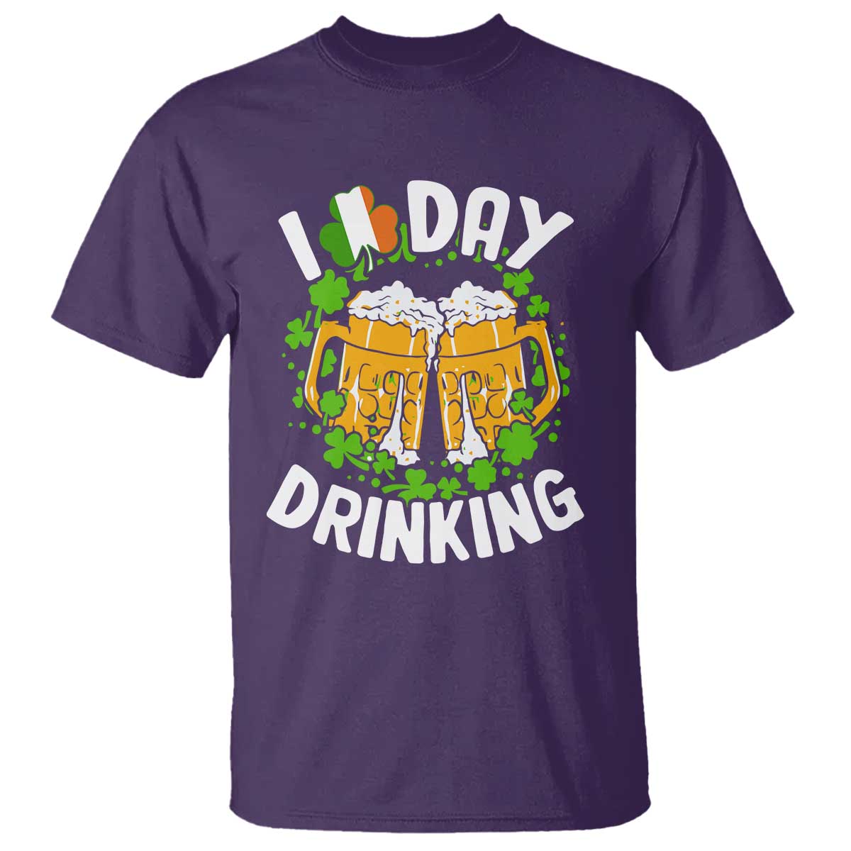 Funny St Patricks Day T Shirt I Love Day Drinking Beer Lover Drink Team TS02 Purple Print Your Wear