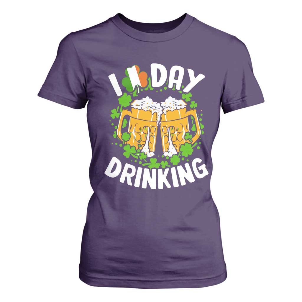 Funny St Patricks Day T Shirt For Women I Love Day Drinking Beer Lover Drink Team TS02 Purple Print Your Wear