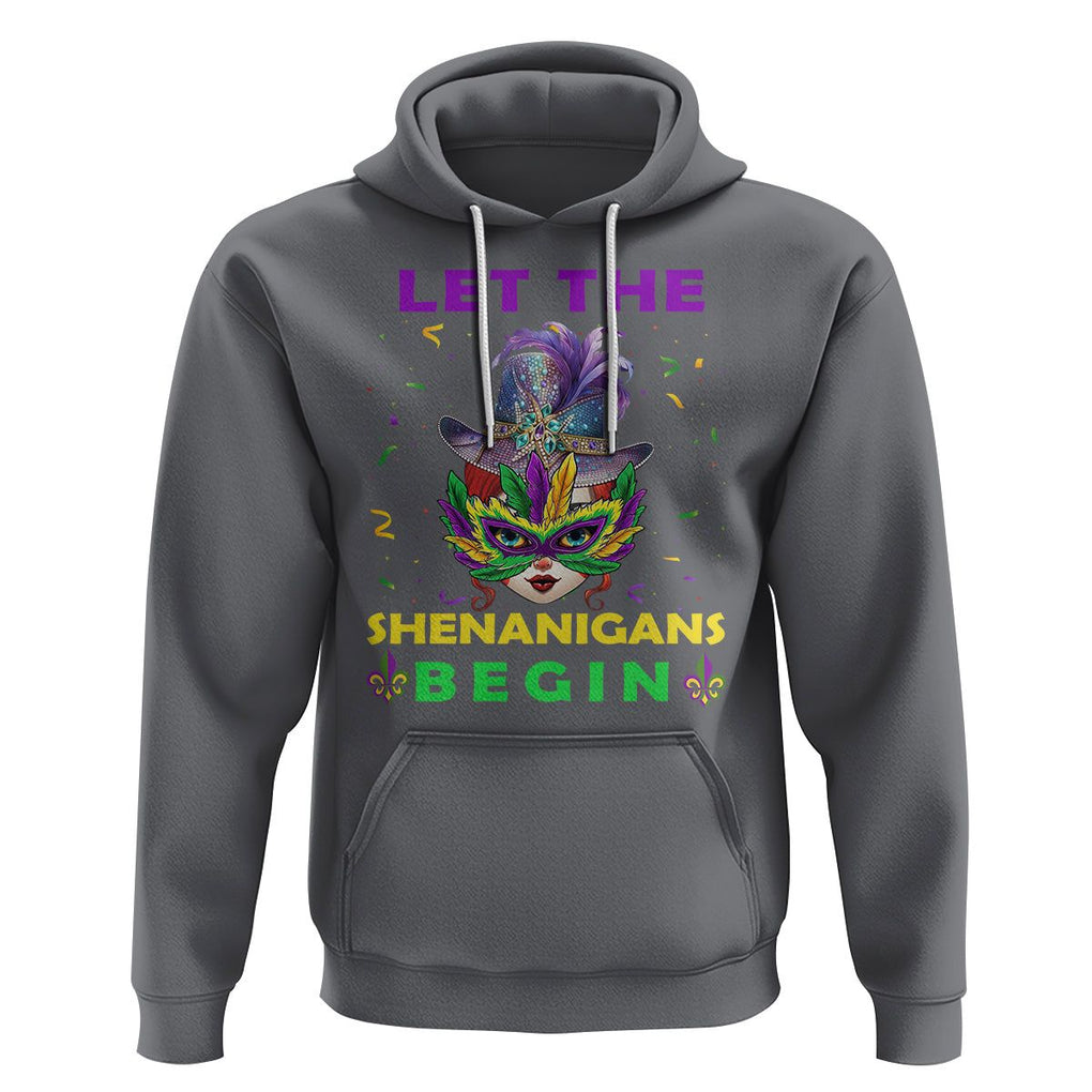 Funny Mardi Gras Hoodie Let The Shenanigans Begin TS02 Charcoal Printyourwear