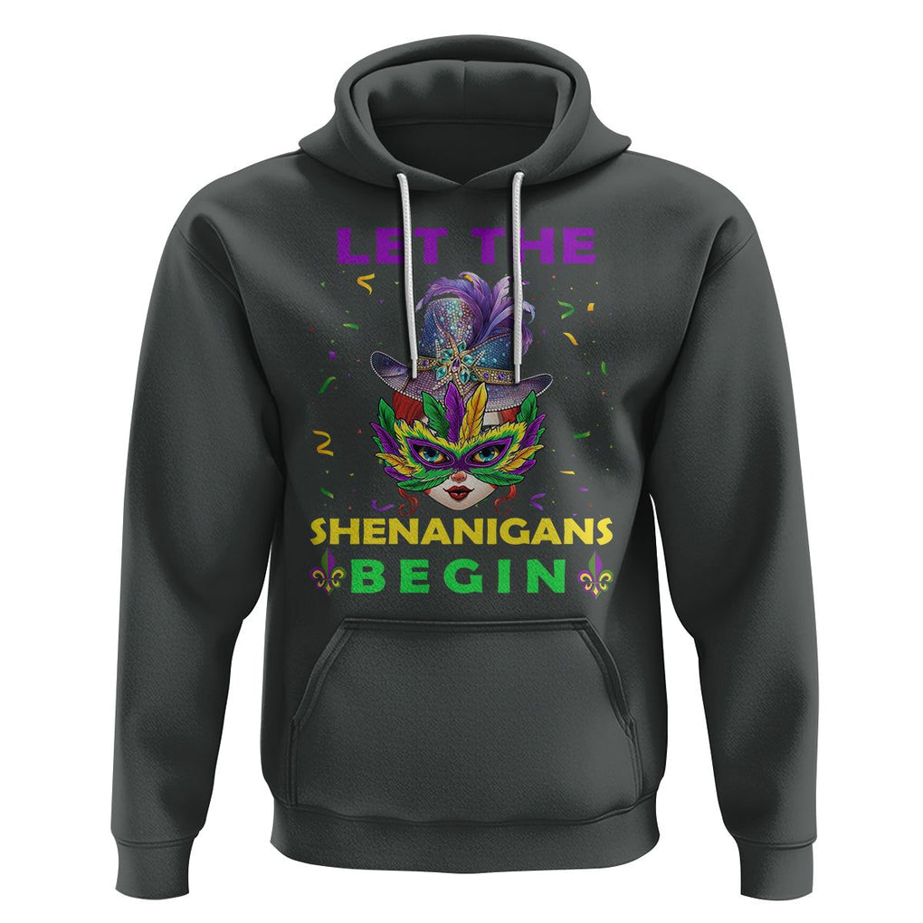 Funny Mardi Gras Hoodie Let The Shenanigans Begin TS02 Dark Heather Printyourwear