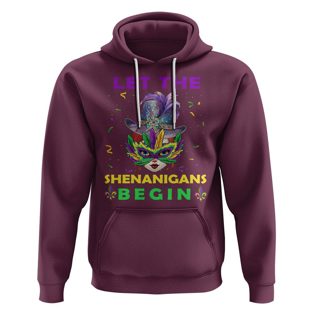 Funny Mardi Gras Hoodie Let The Shenanigans Begin TS02 Maroon Printyourwear