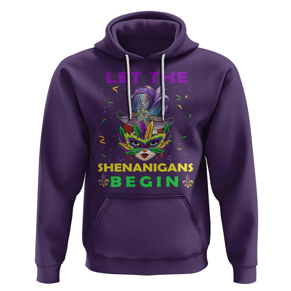 Funny Mardi Gras Hoodie Let The Shenanigans Begin TS02 Purple Printyourwear