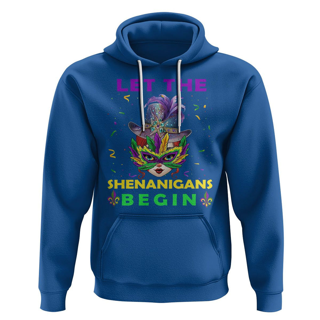 Funny Mardi Gras Hoodie Let The Shenanigans Begin TS02 Royal Blue Printyourwear
