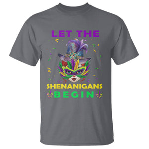 Funny Mardi Gras T Shirt Let The Shenanigans Begin TS02 Charcoal Printyourwear