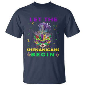 Funny Mardi Gras T Shirt Let The Shenanigans Begin TS02 Navy Printyourwear