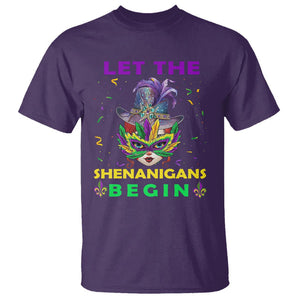Funny Mardi Gras T Shirt Let The Shenanigans Begin TS02 Purple Printyourwear