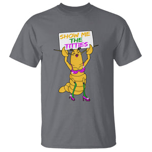 Funny Mardi Gras T Shirt Show Me The Titties Sexy Crawfish TS02 Charcoal Printyourwear