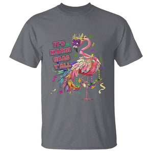 Funny Mardi Gras Flamingo T Shirt It's Mardi Gras Y'all TS02 Charcoal Printyourwear